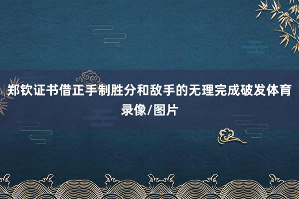 郑钦证书借正手制胜分和敌手的无理完成破发体育录像/图片