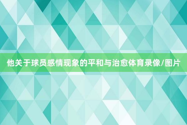 他关于球员感情现象的平和与治愈体育录像/图片