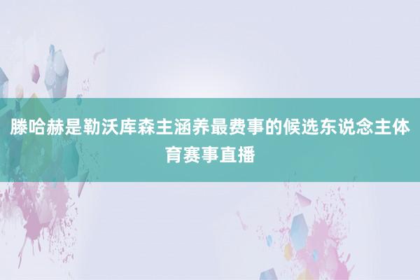 滕哈赫是勒沃库森主涵养最费事的候选东说念主体育赛事直播