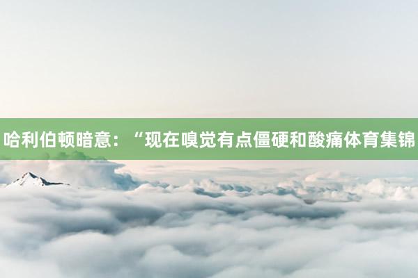 哈利伯顿暗意：“现在嗅觉有点僵硬和酸痛体育集锦