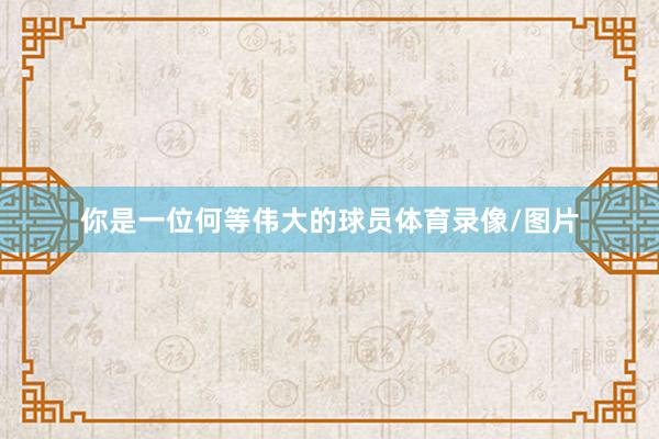 你是一位何等伟大的球员体育录像/图片