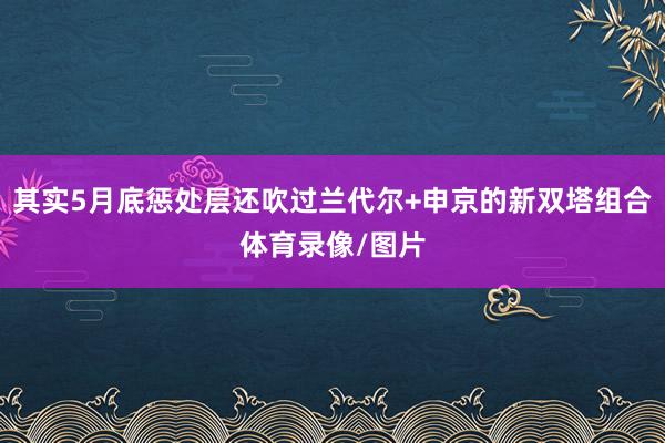 其实5月底惩处层还吹过兰代尔+申京的新双塔组合体育录像/图片