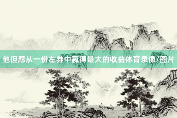 他但愿从一份左券中赢得最大的收益体育录像/图片